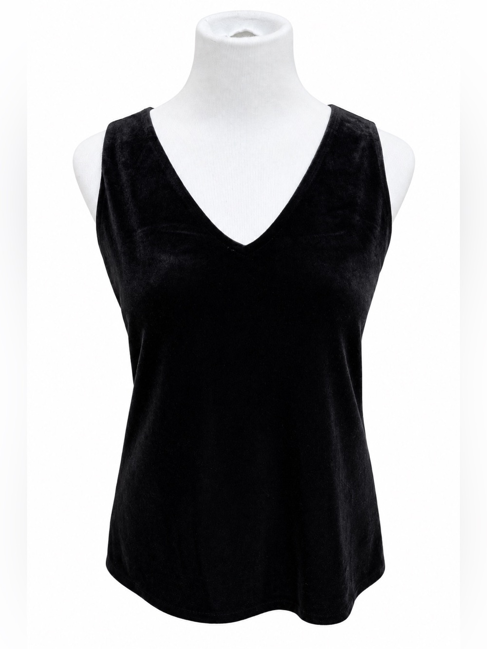 White House Black Market Black Velvet V-Neck Tank